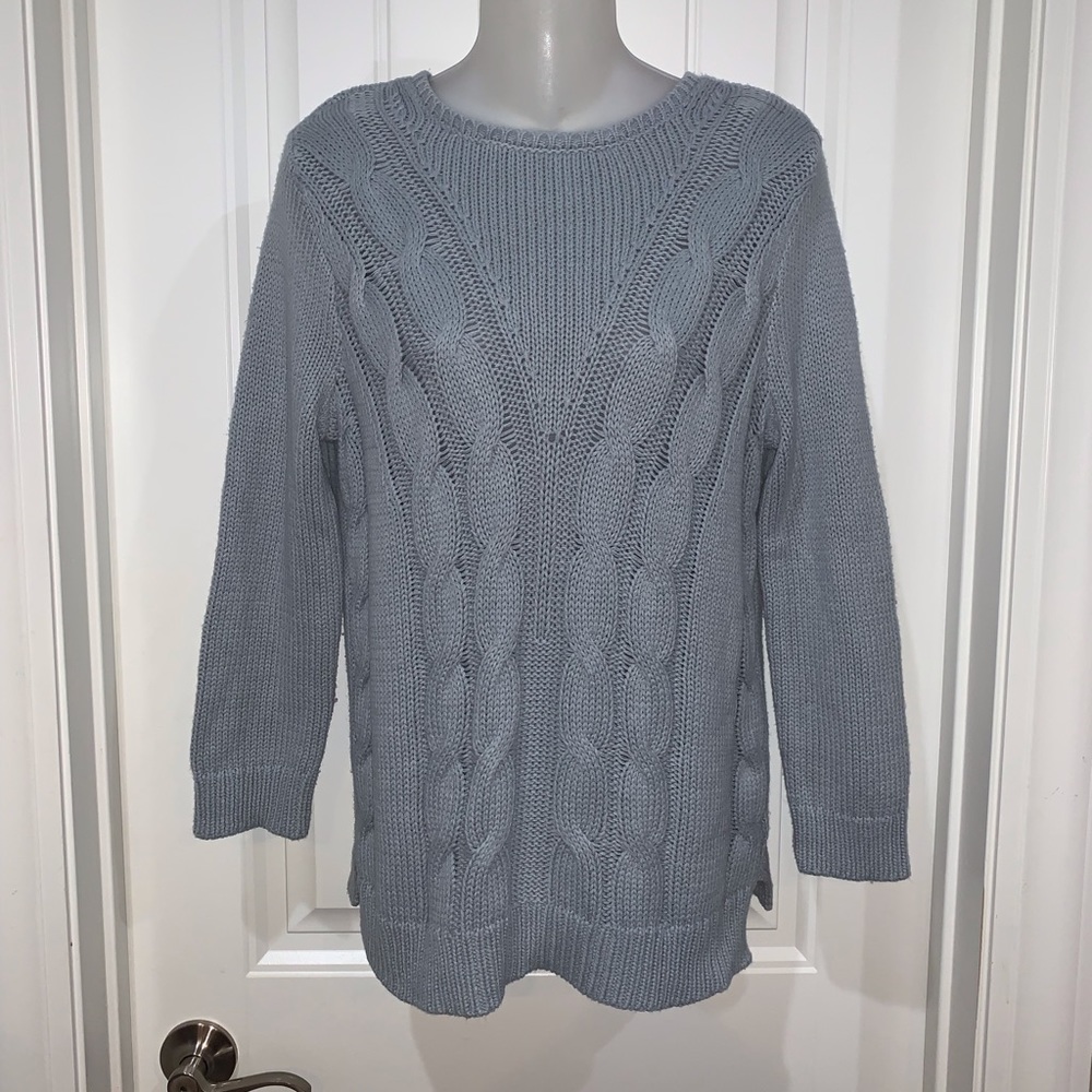 Ann Taylor Sky Blue Cable Knit Sweater